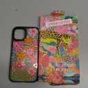 Compatible for iPhone 12 Case Cute Aesthetic - Durable Fashion Funny Phone Case - Girly Passion Flower Pattern Print Cover Design for Woman Girl 6.1 inches Black