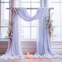 Wedding Arch Draping Fabric,1 Panel 18FT Purple Sheer Chiffon Curtain Drapes 6 Yards for Wedding Ceremony Birthday Party Decoration