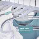 Tonswachic Pack of 30 Coat Hangers, Space-Saving Plastic Clothes Hangers, Non-Slip, 0.2 Inches Slim, 360 Swivel Silver Hook for Shirts, Pants, Suit & Wet/Dry Garments, Light and Dark Gray