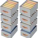 DIMJ Large Wardrobe Clothes Organizer - 8 Packs Fabric Closet Storage Organizer with Handles, Foldable Closet Organizers Dividers for Clothing Jeans Pants Sweater T-shirt (Grey)