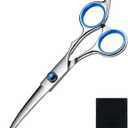 Dog Grooming Scissors Curved Shears Set Rounded Trimming Scissors for Professional Pet Dogs Cats Doodles Face Paws Matted Hair Removal at Home Use Supplies Station for Carding Tools and Trimmer