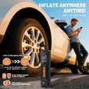 YIMWMIY Tire Inflator Portable Air Compressor Emergency Flat Tire Rescue & Pressure Maintenance Tool, Cordless Pump with 150PSI, LCD Screen, Auto Shut-Off for Car, Motorcycle, Bicycle, Balls
