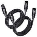 Cable Matters 2-Pack Premium XLR to XLR Cables - 10ft, Male to Female Microphone Cable, Oxygen-Free Copper (OFC) Mic Cord, Black