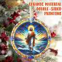 Nativity Jesus Ornament, 3.5 Inch Ceramic - Christmas Tree Ornament, Religious Gift for Family & Friends, Perfect for Nativity Party