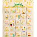 HOWAF Fabric Ramadan Mubarak Advent Calendar (Countdown to Eid), 30 Days Mystery Eid Mubarak Countdown Calendar with 30 Pockets for Eid Mubarak Home Wall Decoration