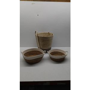 HD Small-Large Fabric Rope Basket Set Of 3