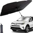 Windshield Sun Shade Foldable Umbrella, Sun Shade for Car Windshield, Car Window Shades [Silver Heat Shield - UV Reflective] Universal Fit Medium (56"x31")