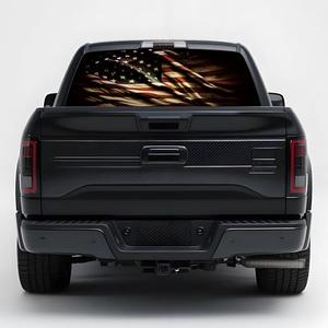 Tobethay Rear Window Decals for Trucks - 65x22 in American Flag Decal Fit Most Pickup Trucks SUV, Vinyl Back Window Graphics for Personalized Decoration