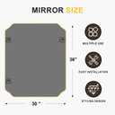 Gold Vanity Bathroom Mirror, 30" x 36" Scalloped Mirror for Wall