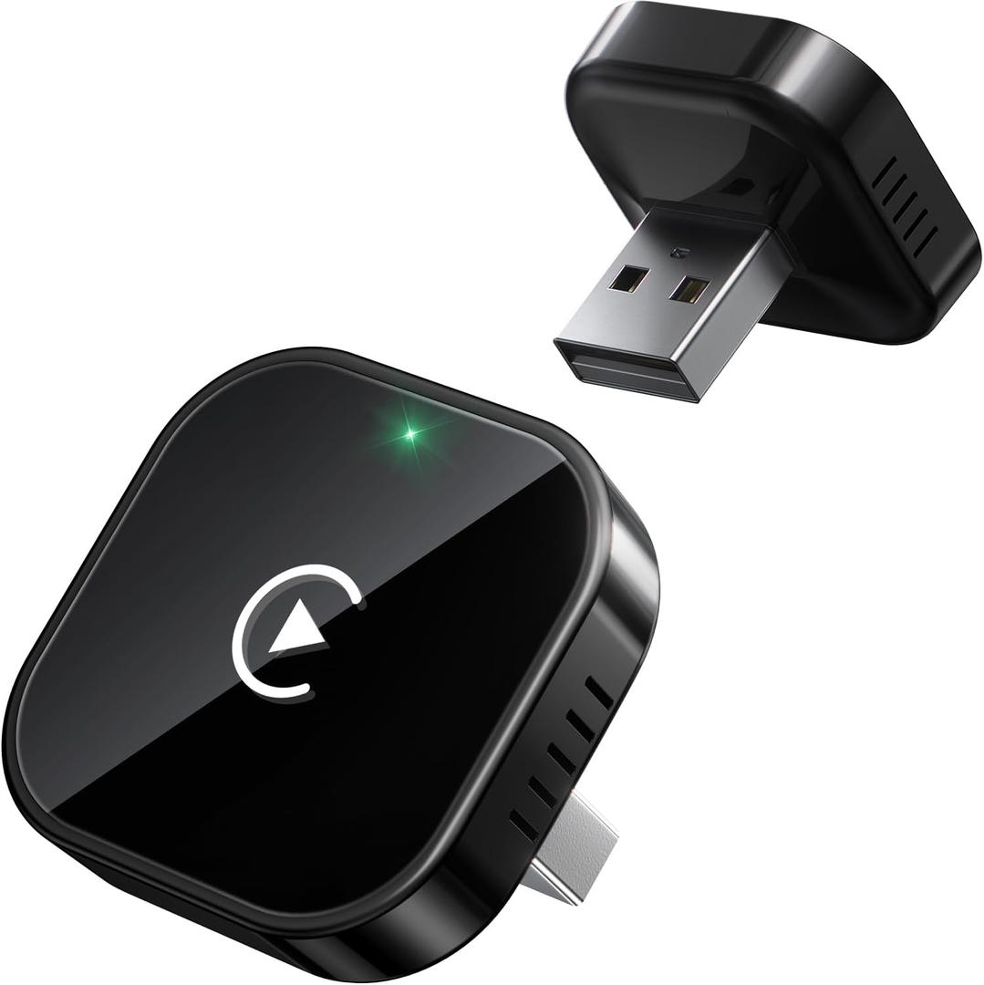 Teeran Wireless CarPlay Adapter Upgrade Wired CarPlay to Wireless, Mini Cube Design for Cars with Built-in Wired Apple CarPlay Plug and Play Easy Use Fast Stable Connection Car Play for iPhone