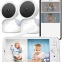 ARENTI Baby Monitor with 2 Cameras, 2K/3MP WiFi 6 Camera and Audio, 5-inch Wireless Screen, Smartphone App, Super Night Vision, Crying Detection, Auto Tracking, Temp&Humidity Sensor (D3 Set) (White)