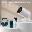 Mini Portable Projector with 4K Support, Bluetooth 5.4 WIFI6, 5watt Sound Base Speaker, 160 ANSI, Android 11, 210 Rotation , Auto Keystone Correction Video Projector HY300 ULTRA