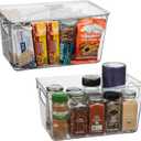 CLEARSPACE Plastic Pantry Organization and Storage Bins with Lids - Perfect Kitchen Organization or Kitchen Storage - Fridge Organizer, Refrigerator Organizer Bins, Cabinet Organizers (2 Pack)