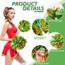 4Pcs Metallic Cheerleading Pom Poms, Creative 2 Pair Cheerleader Cheering Squad Pompoms for School Sports Dance Games Team Spirit Cheer