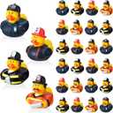 DEEKIN Fireman Rubber Duck 2 Inch Firefighter Hero Ducks Fighter Hero Bath Toy for Firefighter Theme Birthday Party Favors Beach Pool Summer Activities, 4 Styles(50 Pcs)