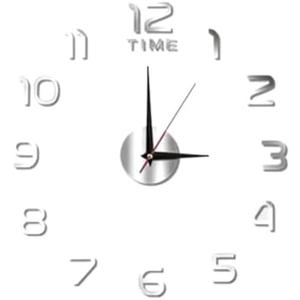 3D Mirror Wall Clock Large Modern DIY Sticker Clock for Home Office Living Room Bedroom Decor Silent