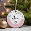 Cancer All Clear Ornament The Year I Beat Cancer Gift Cancer Treatment Encouragement Ceramic Keepsake Hope Celebration Decor (C18)