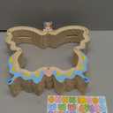 Wooden Butterfly Piggy Bank for Kids, Butterfly Money Box for Girls, Unbreakable Toddler Piggy Banks for Girls Boys, DIY Kids Coin Bank with Stickers, Easter, Birthday Gifts, Educational Toy (Large)