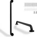32 Inch Black Shower Grab Bars, 1.25" Diameter 2 Pack Handrails