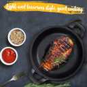 Ziliny Mini Cast Iron Skillets 5 x 5 x 1.3 Inch Cast Iron Pan Small Ramekin Set Black Casserole Dish Cookware Oven Safe Mini Skillets for Kitchen Indoor Outdoor Picnic (4 Pack)