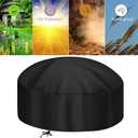 30-Inch Fire Pit Cover for 28-32 inch Round Fire Pit, Heavy Duty 300D Oxford Fabric Waterproof Dustproof Fire Bowl Cover All-Season Protection 32"Dia x 16"H
