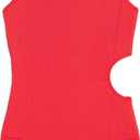 Kanu Surf Girls Cori Beach Sport One Shoulder Side Cut UPF 50 1pc Swimsuit (8, Rib Solid Red)