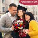 Graduation Gifts Crochet Flowers Bouquet, Handmade Sunflower Rose Bear Graduations Flower Bouquet for Birthday, Teacher Appreciation Gifts, Christmas, Home Dcor (Include Card) Red