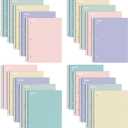 SUNEE Spiral Notebooks, 1-Subject, 20 Pack, College Ruled Paper, 8" x 10-1/2", 70 Sheets per Notebook,3-Hole Punched Paper, Pink,Purple, Blue, Green, Yellow Spiral Lined Notebooks for School,Work