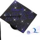 Rhinestones Graduation Cap Class of 2025 Crystal Grad Cap for Men Women Girls High School Bachelor Photo Props