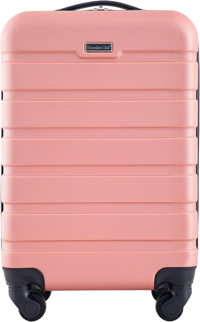 Travelers Club Harper Luggage, Rose Gold, 22-Inch Carry-On
