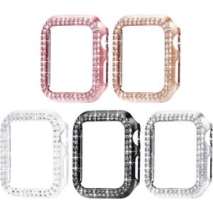 Surace 42mm Case Compatible with Apple Watch Case, Bling Frame Protective Case Compatible for iWatch Series 3/2/1 42mm, Rose Gold/Pink/Black/Silver/Clear