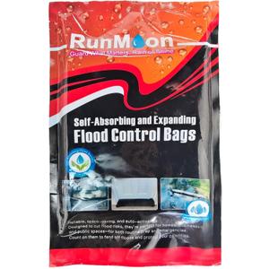 Self-Absorbing Flood Barriers: 8x5 Dry Size, Individual Airtight Packs, Reinforced Handles  Reliable for Home/Garage/Doorway Protection (1-Pack - Individual Packaging)