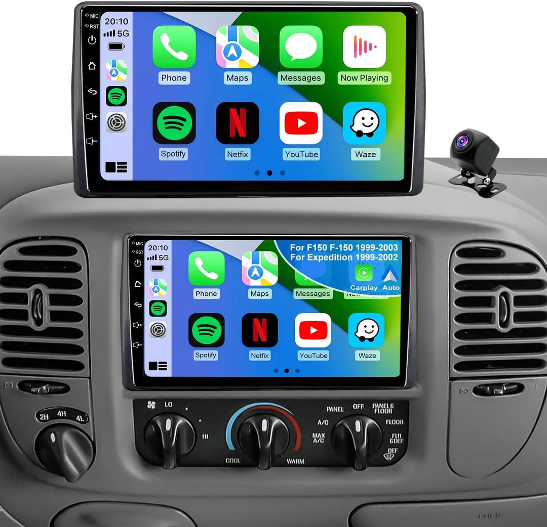 64G Android 13 Upgrade Car Radio for Ford F150 F-150 1999-2003, Expedition 1999-2002 Car Stereo, 9inch Touch Screen Apple CarPlay Android Auto GPS Bluetooth FM Backup Camera 5GWiFi