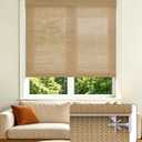 Allesin zen No Drill Cordless Bamboo Roman Shades, Light Filtering 35.5" W x 64" H, Brown