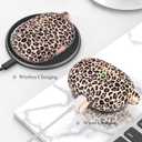 AIRSPO Case for Beats Studio Buds/Beats Studio Buds Plus Case Cover 2021/2023 Silicone Floral Printed Protective Beats Studio Buds Earbuds Headphones Case Cover Skin with Keychain (Khaki/Leopard)