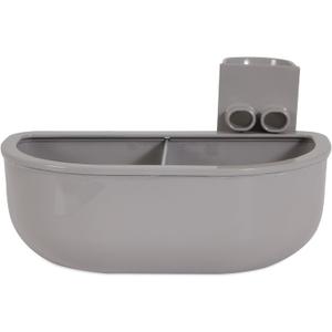 Petmate Double Diner Kennel Bowl, Gray, Small (1 Count (Pack of 1))