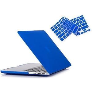 RUBAN Case For MacBook Retina Pro 15 inch A1398 (2015-2012) , Plastic Smooth Matte Hard Case Shell with TPU Keyboard Cover, Navy Blue