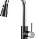 Kitchen Sink Faucet, Pull Down Kitchen Faucet, Black Nickel Stainless Steel Pull Out Kitchen Faucet with Pull Down Sprayer and 10 Inch Panel for Laundry Bar Kitchen Sinks