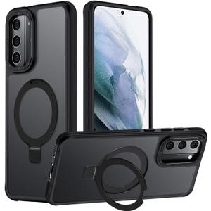 for Samsung Galaxy S21 Plus Case, Magnetic Adjustable Ring Stand [Fit for Magsafe], [Military-Grade Shockproof Protection] Phone Case with Kickstand&Ring Holder (Black)