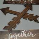 Jetec 4 Pcs Wooden Arrow Wall Decor This Is Us Our Life Rustic Family Signs for Home Wall Decor Home Wooden Hanging Sign for Farmhouse Living Room, 15 x 4 x 0.2 Inch(Brown)