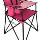 ciao! Baby Portable High Chair for Babies and Toddlers, Compact Folding Travel High Chair with Carry Bag for Outdoor Camping, Picnics, Beach Days, and More (Hot Pink)