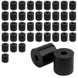 40 Pcs Black Rubber Spacers, Multi Purpose Rubber Spacer 3/4Inch OD x 1/4Inch ID x 3/4Inch Thickness, Rubber Bushing Anti Vibration Spacer Thick Rubber Washers for Vibration, Bolts, Home, Car Accessor