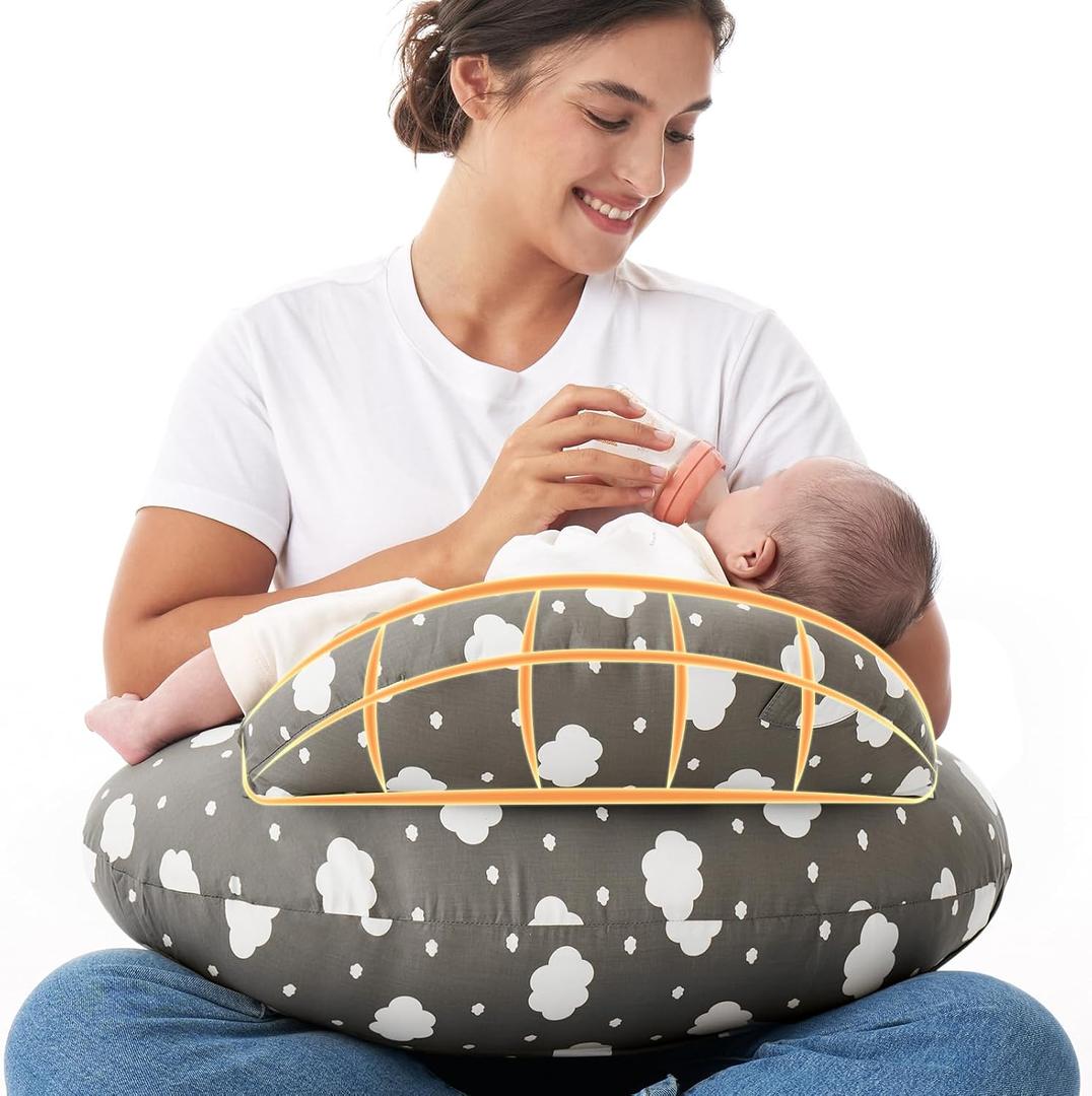 Momcozy Original Nursing Pillow for Breastfeeding - Innovative Safety Guard, Plus Size