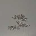 Hair Comb - Brides Rhinestone Flowers Hair Pins Bridal Wedding Hair Accessories Hair Piece Jewelry Headpiece for Brides Women and Girls Proms (3PCS, Silver+Silver)
