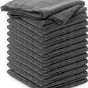 BUBBLES & BRUSHES Microfiber Cleaning Cloth - Pack of 12 - High Performance Cleaning Rags - Ultra Absorbent Towel -11.6"x11.6" (Gray)
