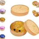 Dumpling Squishies,Glitter Dumpling, Glitter Squishy with Box,Easter Basket Stuffers (Gold)