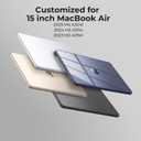 EooCoo Compatible with MacBook Air 15 inch Case M5 2026 2025 2024 2023 M4 M3 M2 Model A3448 A3241 A3114 A2941, Transparent Plastic Hard Shell Cover, Smooth Shiny Surface, Crystal Clear