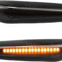 X AUTOHAUX Full LED Side Turn Signals for BMW 1 3 5 Series E36 E46 E60 E87 E90 E92 X1 X3 63133418447 63133418448 Fender Side Marker Amber Light Assemblies Front Flowing LED Lamps Lights 2pcs