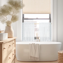 WestWeir Black Lace Curtains - Sheer Lace Curtains with Scalloped Edges, Pearls Dcor Vine Floral Pattern, Light Filtration & Easy Maintenance for Bedroom, Living Room, Halloween, 55 x 63 Inch Length