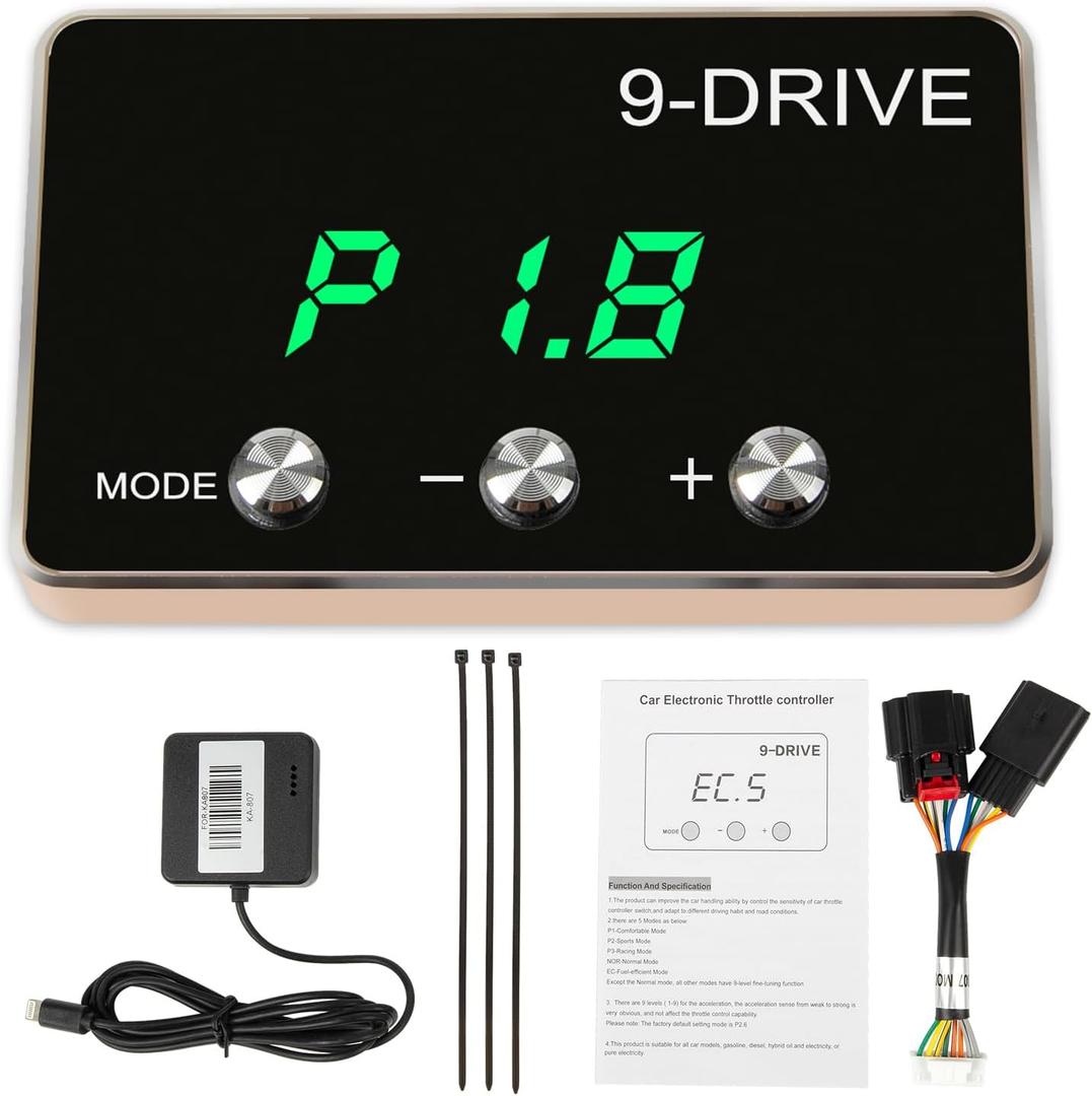 RANSOTO 9 Drive Modes Throttle Response Controller Smart Electronic Pedal Racing Accelerator 807 Compatible with Dodge Charger Challenger Durango Jeep Commander Cherokee Wrangler JK Chrysler RAM